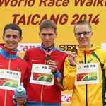 Men - 50 km - Il podio con Tallent, Ryzhov e Noskov