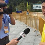 Qionglong - 3nd stage: Interview CCTV to Wang Zhen in yellow jersey 