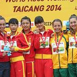 Women - 10 km junior - Il podio a squadre della Coppa del Mondo con Spagna (2°), Cina (1°) e Australia (3°)