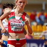 Girls 5.000 track walk: Zubkova during the race
