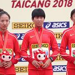 Women U20 10km: China gold team on the podium