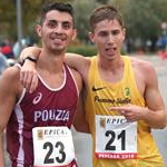 10km men: Gianluca Picchiottino and Massimo Stano celebrates silver and gold