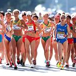 10km women U20 - il gruppo nelle prime fasi di gara