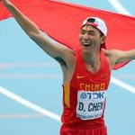 Men - Chen Ding festeggia l'argento (1:21:09) (by Getty Images per IAAF)