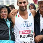 Men - 20 km - Giorgio Rubino dopo la gara assieme ai genitori