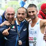 Men - 20 km - Giorgio Rubino dopo la gara assieme al suo allenatore 