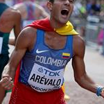 Men 20km - Eider Arevalo celebrates victory