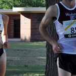 20km women - Regan Lamble and Michael Hosking during the race