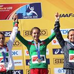 Woman U20 10km: race podium