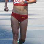 20 km women - Liu Hong during the race (photo by Manolo Teixeiro - ESP)