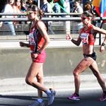 20 km women - Valentina Trapletti and Viktoria Madarasz during the race (photo by Manolo Teixeiro - ESP)