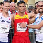 Men - 20 km - First three celebrates medals (by Philipp Pohle - GER)