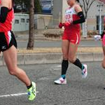 Women 20 Km - Okada (104) followed by Michiguchi (103-DQ) and Inoue (101) during the race