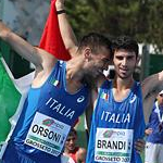 Men - Orsoni and Brandi celebrate after the race