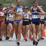 Women 20km: the pack