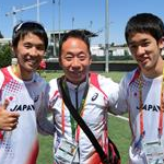 Men - Daisuke Matsunaga e Yuga Yamashita assieme all'allenatore Shigeyuki Shimizu