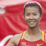 20 km women - Liu Hong celebra la vittoria