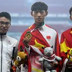 20km men: the podium (Prokerala - Xinhua/Ding Ting/IANS)