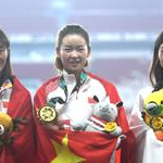 20km women: the podium (Prokerala - Xinhua/Ding Ting/IANS)