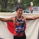 50km men: Hayato Katsuki celebrates victory
